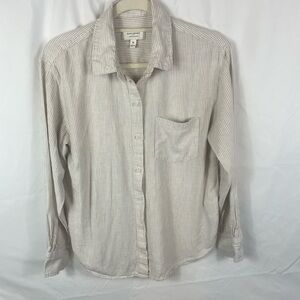 Banana Republic Women’s Linen blend Beige Striped Shirt